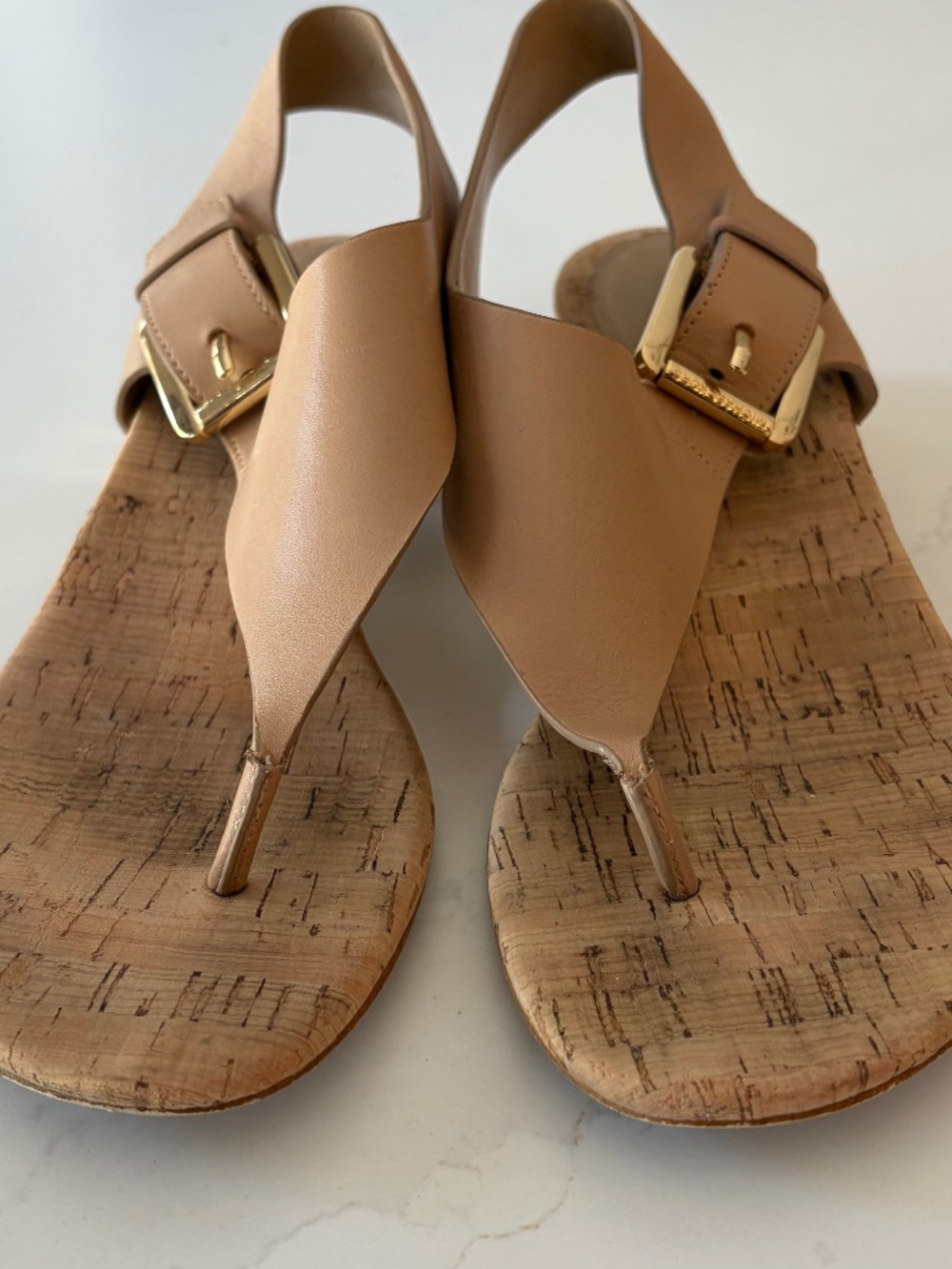 Michael Kors Leather Cork Sandals Tan 8.5